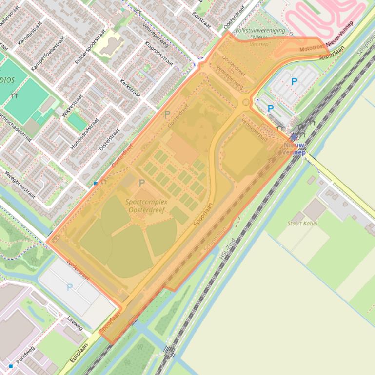 Kaart van postcodegebied 2153CA.