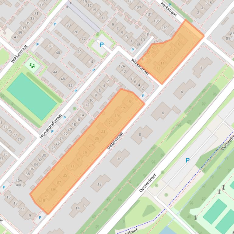 Kaart van postcodegebied 2153CB.