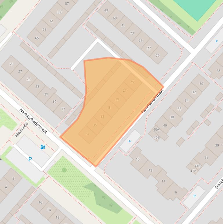 Kaart van postcodegebied 2153CJ.