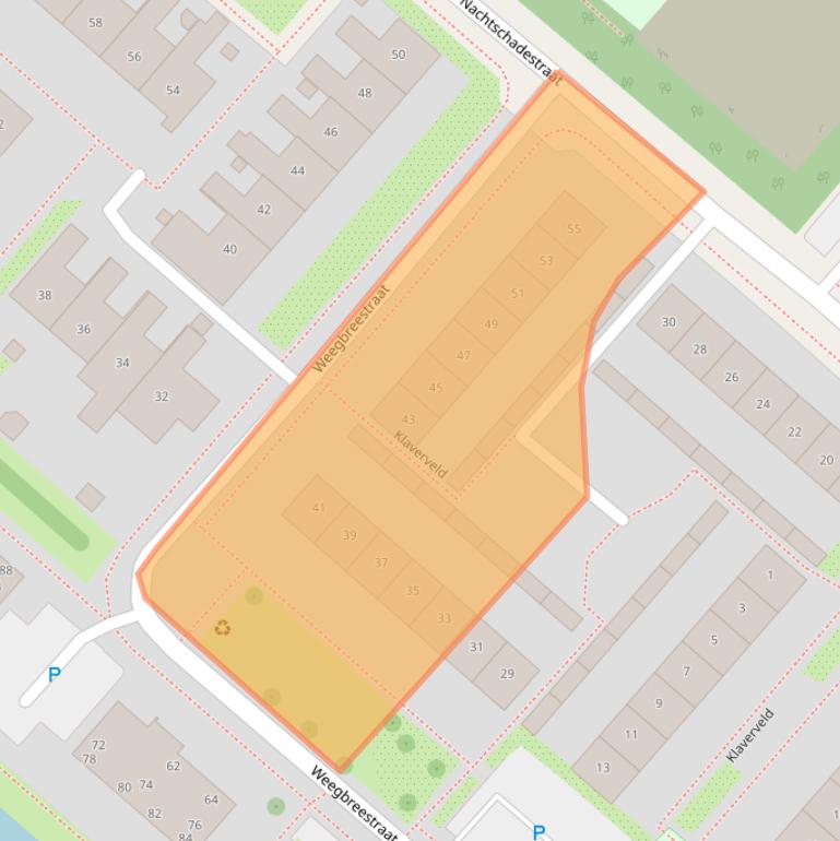 Kaart van postcodegebied 2153EB.