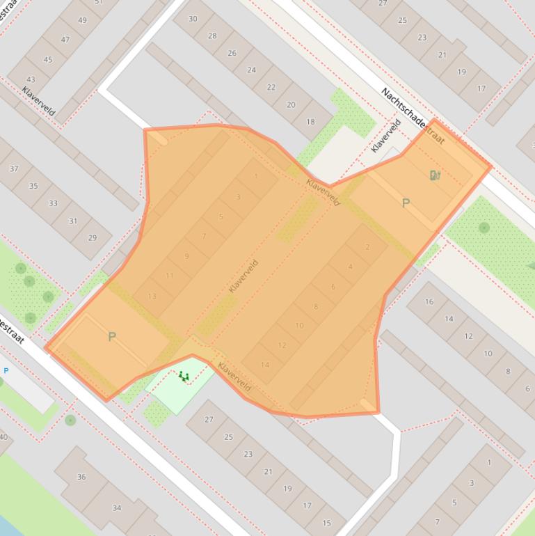 Kaart van postcodegebied 2153EG.