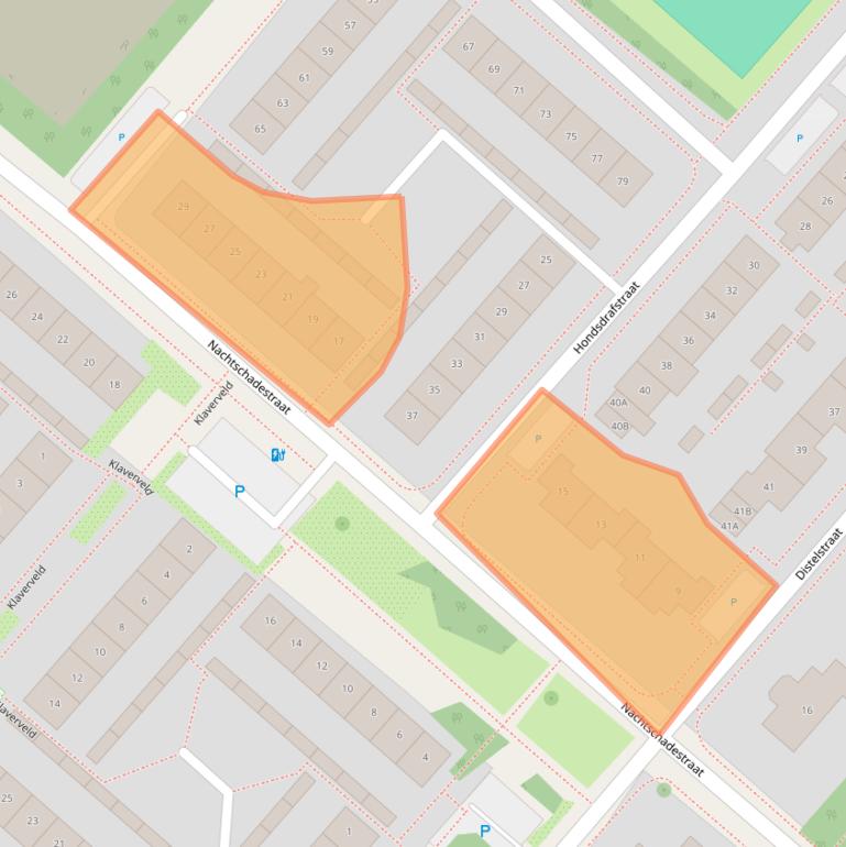 Kaart van postcodegebied 2153EH.