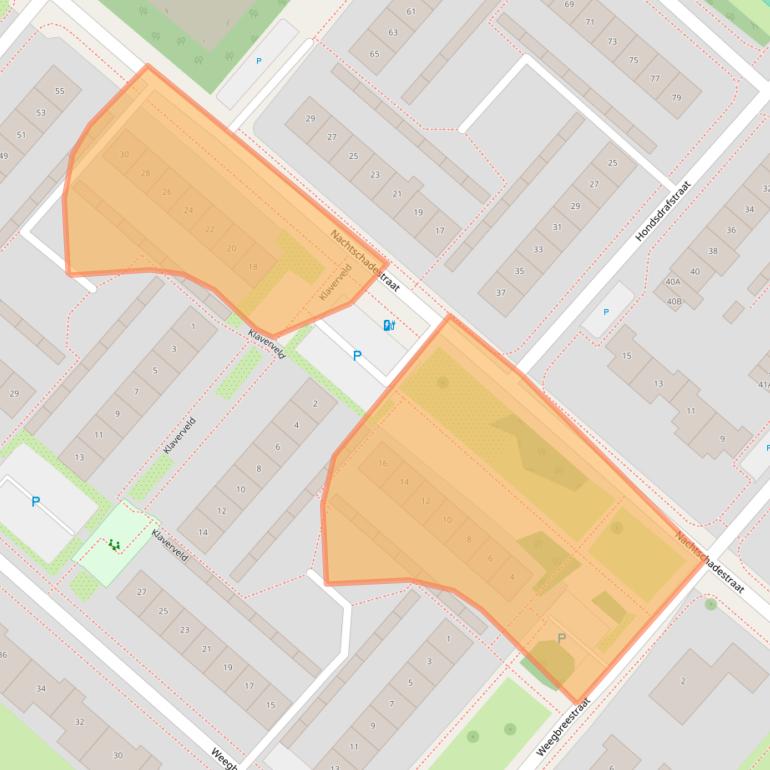 Kaart van postcodegebied 2153EL.