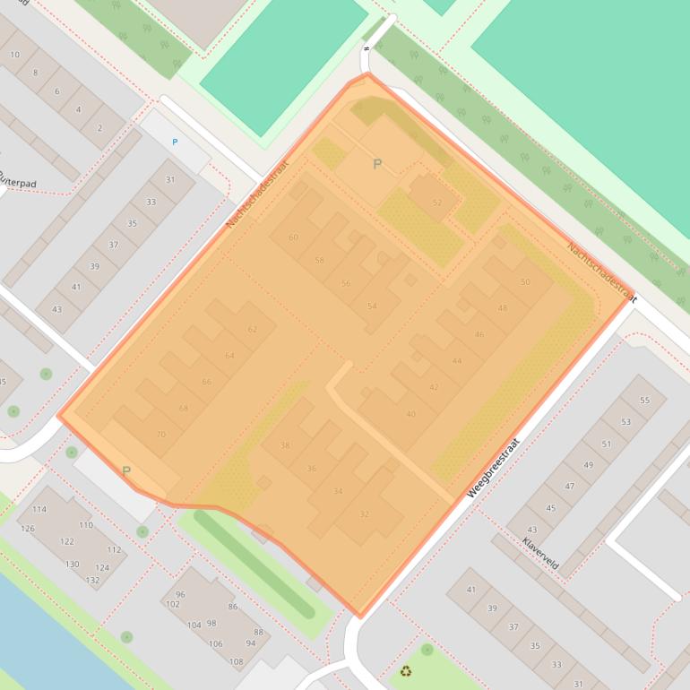 Kaart van postcodegebied 2153EM.