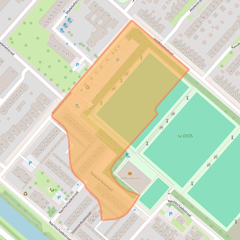 Kaart van postcodegebied 2153ER.