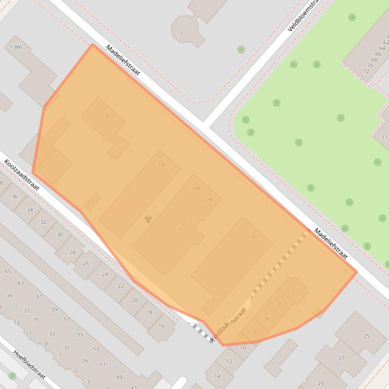 Kaart van postcodegebied 2153EV.