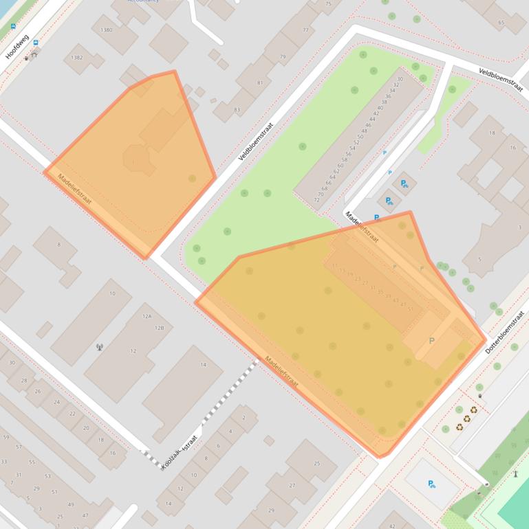 Kaart van postcodegebied 2153EW.
