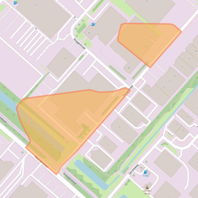 Kaart van postcodegebied 2153GG.