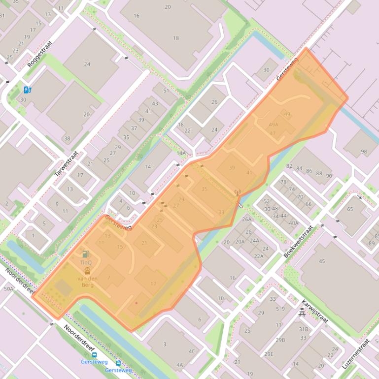 Kaart van postcodegebied 2153GH.
