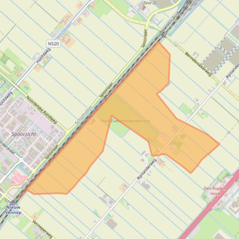 Kaart van postcodegebied 2153KB.