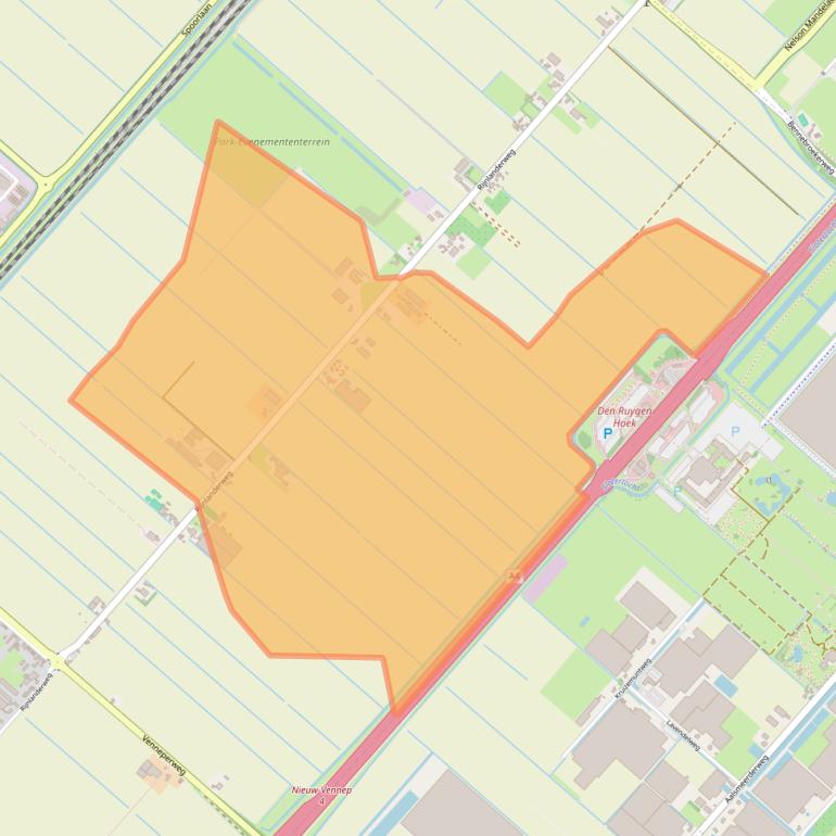 Kaart van postcodegebied 2153KC.