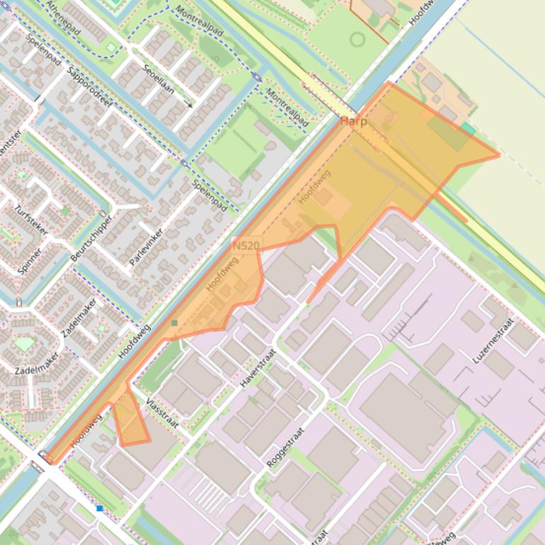 Kaart van postcodegebied 2153LP.