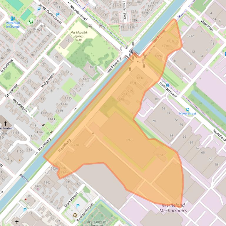 Kaart van postcodegebied 2153LR.