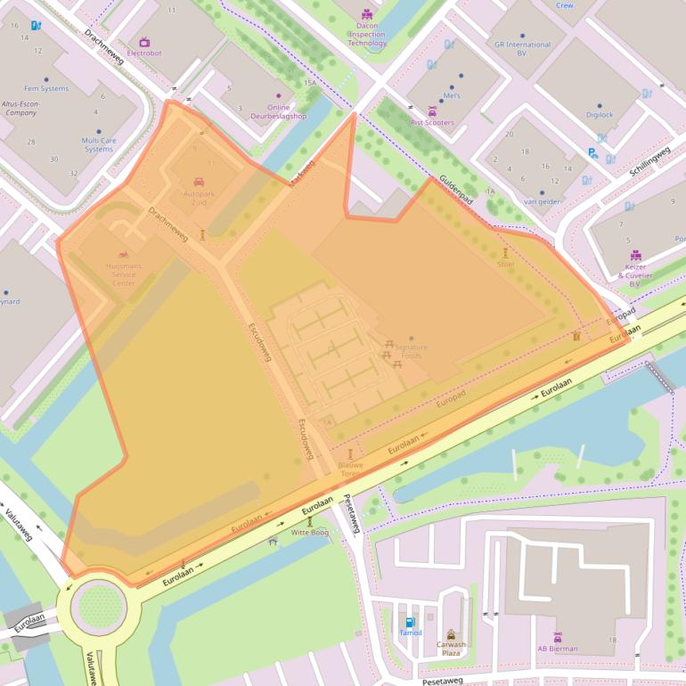 Kaart van postcodegebied 2153PC.