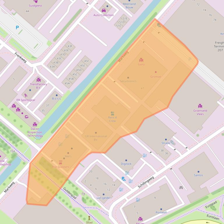 Kaart van postcodegebied 2153PG.