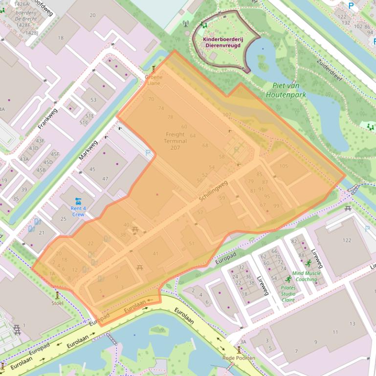 Kaart van postcodegebied 2153PL.