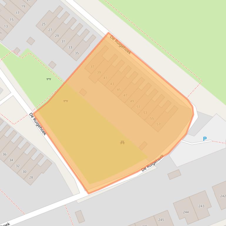 Kaart van postcodegebied 2154MJ.