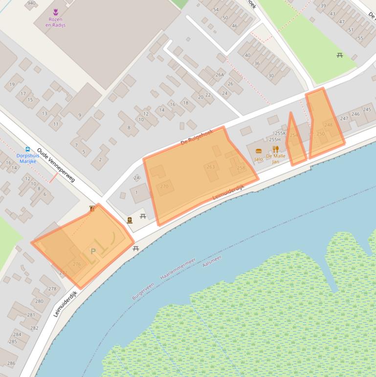 Kaart van postcodegebied 2154MP.