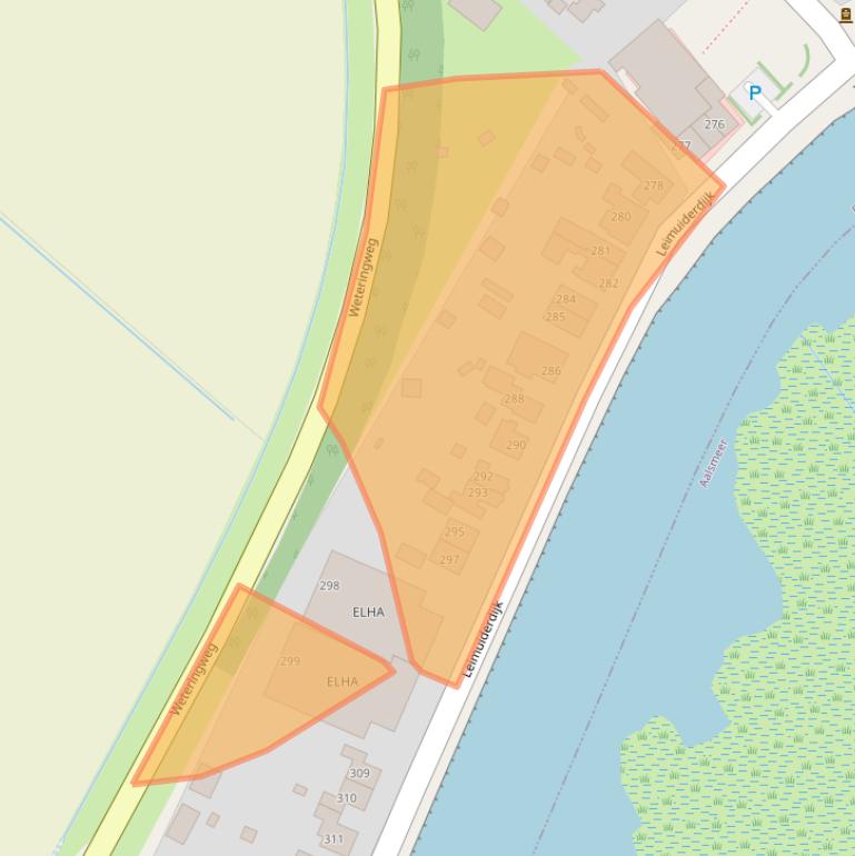 Kaart van postcodegebied 2154MR.