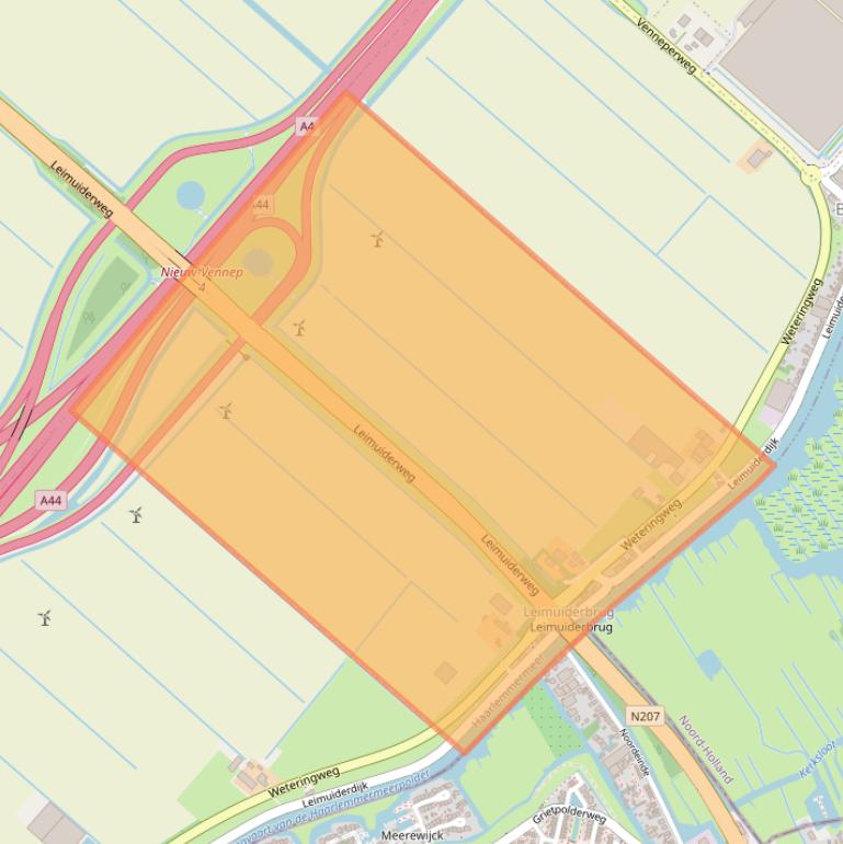 Kaart van postcodegebied 2155.