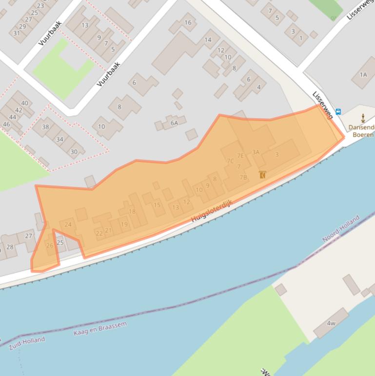 Kaart van postcodegebied 2156LD.