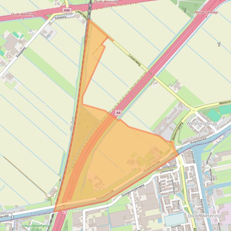 Kaart van postcodegebied 2156LG.