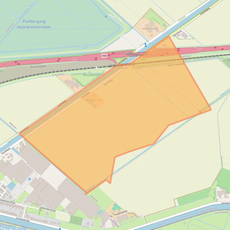 Kaart van postcodegebied 2157MB.