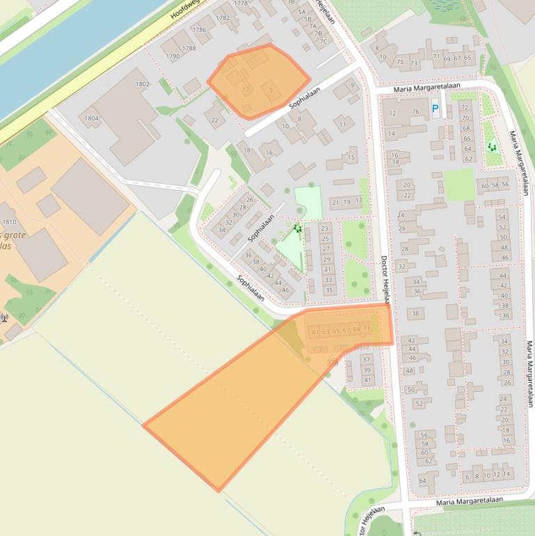 Kaart van postcodegebied 2157NE.