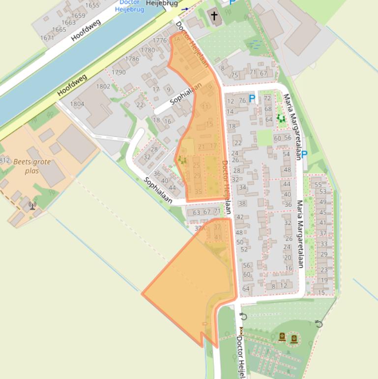 Kaart van postcodegebied 2157NH.