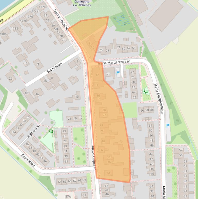 Kaart van postcodegebied 2157NJ.