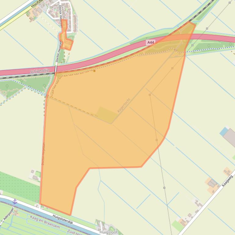 Kaart van postcodegebied 2157NK.