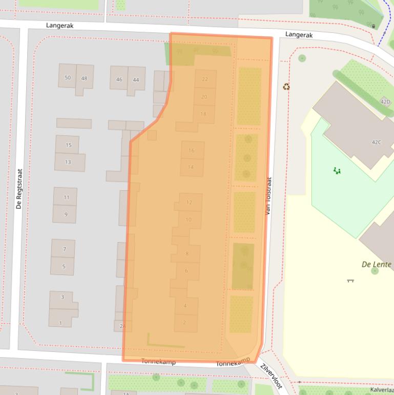 Kaart van postcodegebied 2157PJ.