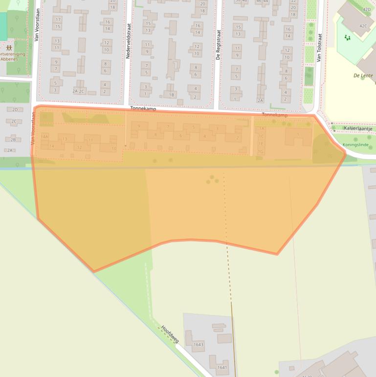 Kaart van postcodegebied 2157PN.