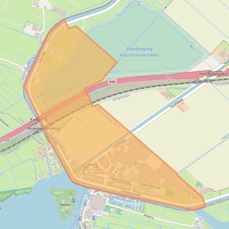 Kaart van postcodegebied 2158.