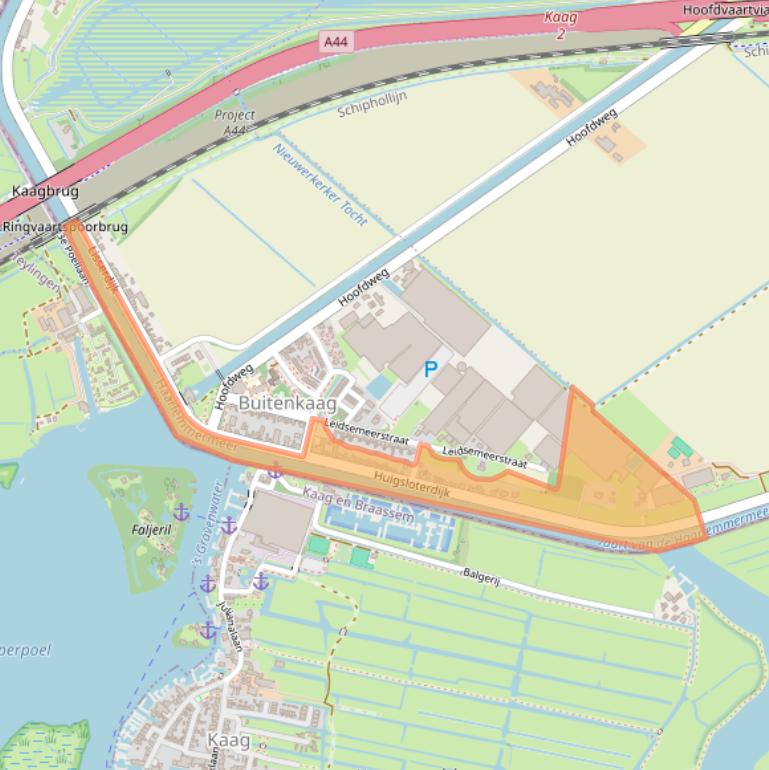 Kaart van postcodegebied 2158LR.