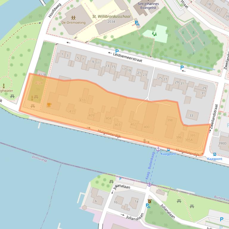 Kaart van postcodegebied 2158LS.