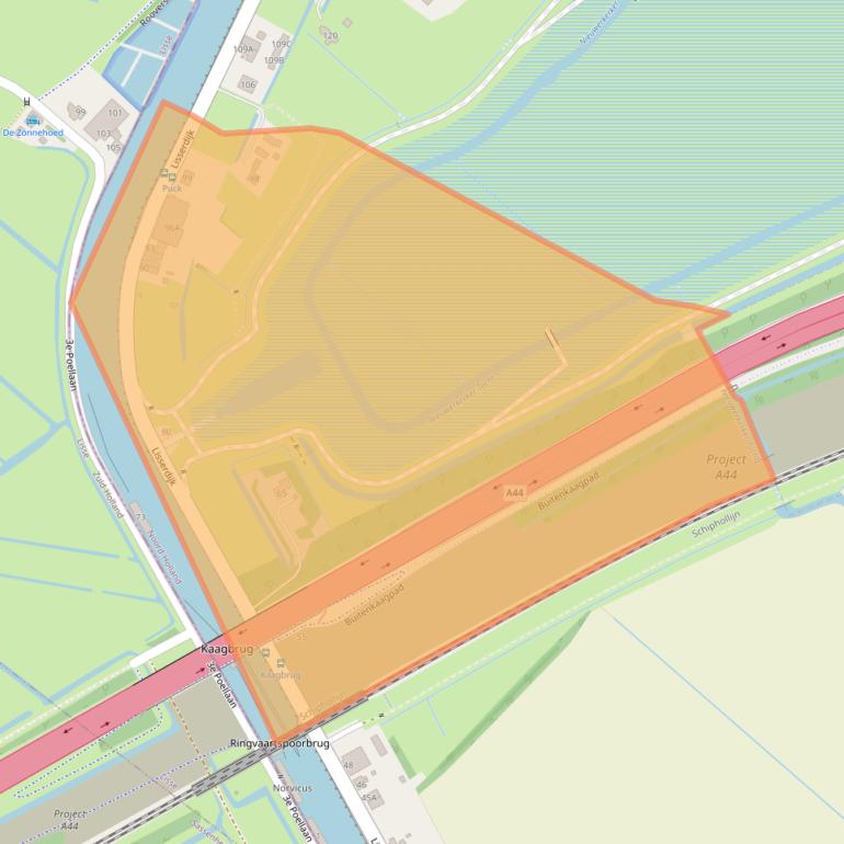 Kaart van postcodegebied 2158LW.