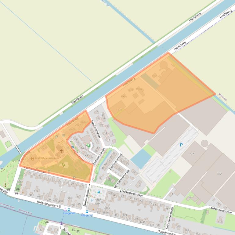 Kaart van postcodegebied 2158MC.