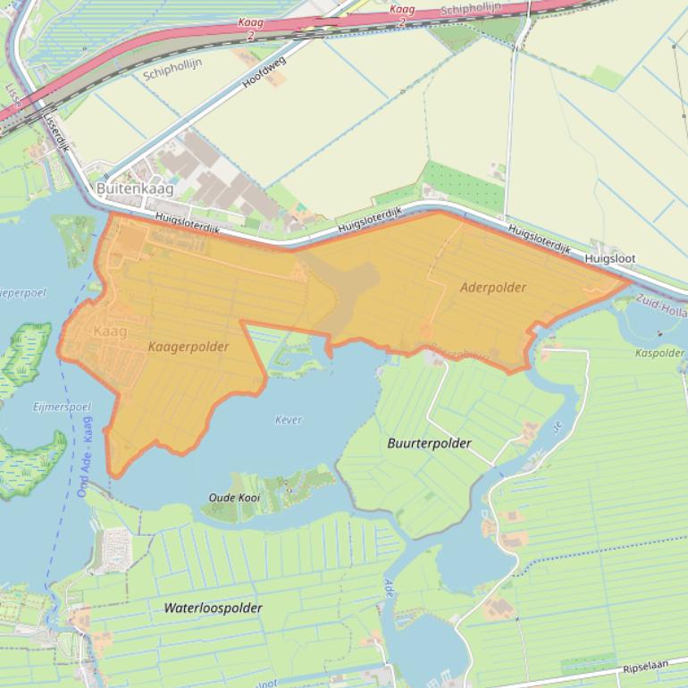 Kaart van postcodegebied 2159.