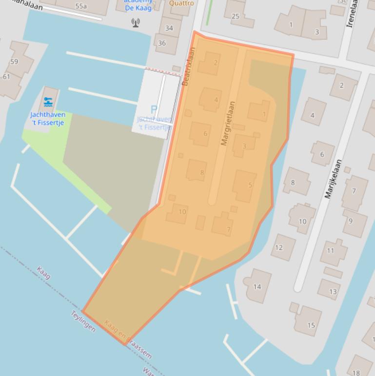 Kaart van postcodegebied 2159LM.