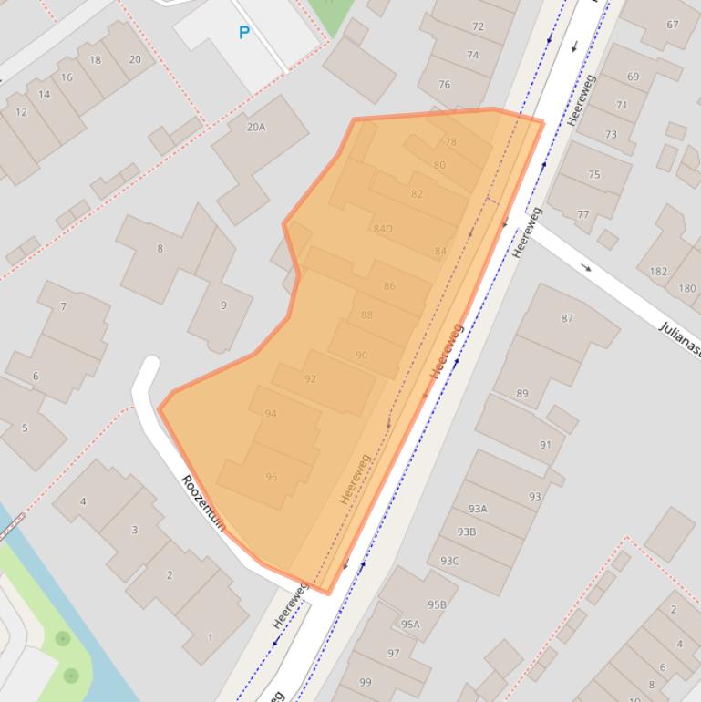 Kaart van postcodegebied 2161AK.