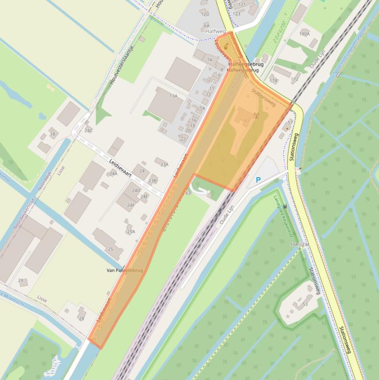 Kaart van postcodegebied 2161AT.