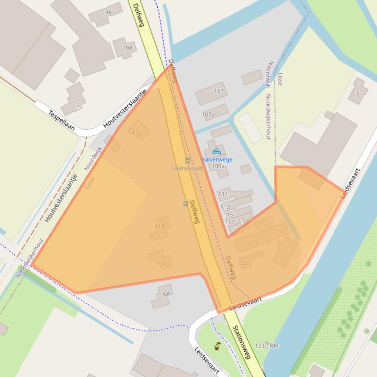 Kaart van postcodegebied 2161AV.