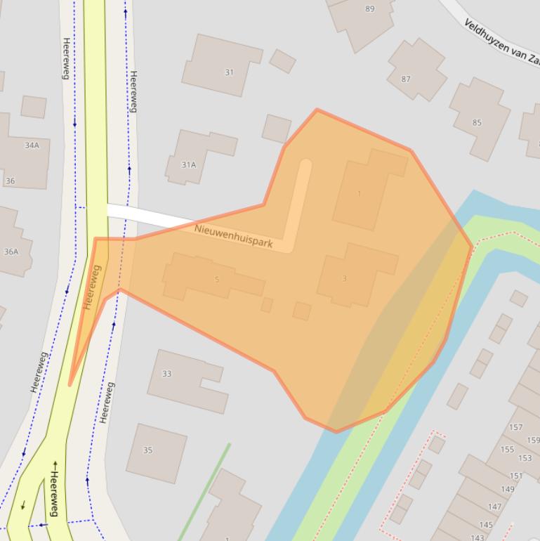 Kaart van postcodegebied 2161AW.