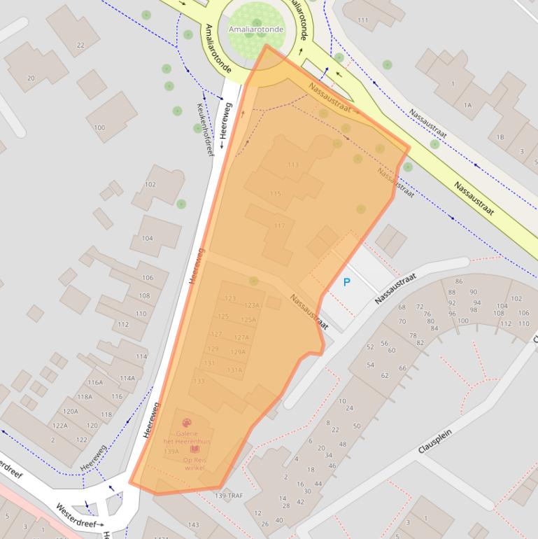 Kaart van postcodegebied 2161BA.