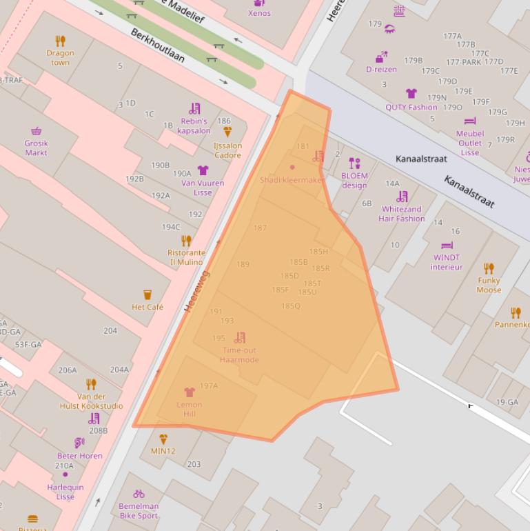 Kaart van postcodegebied 2161BD.