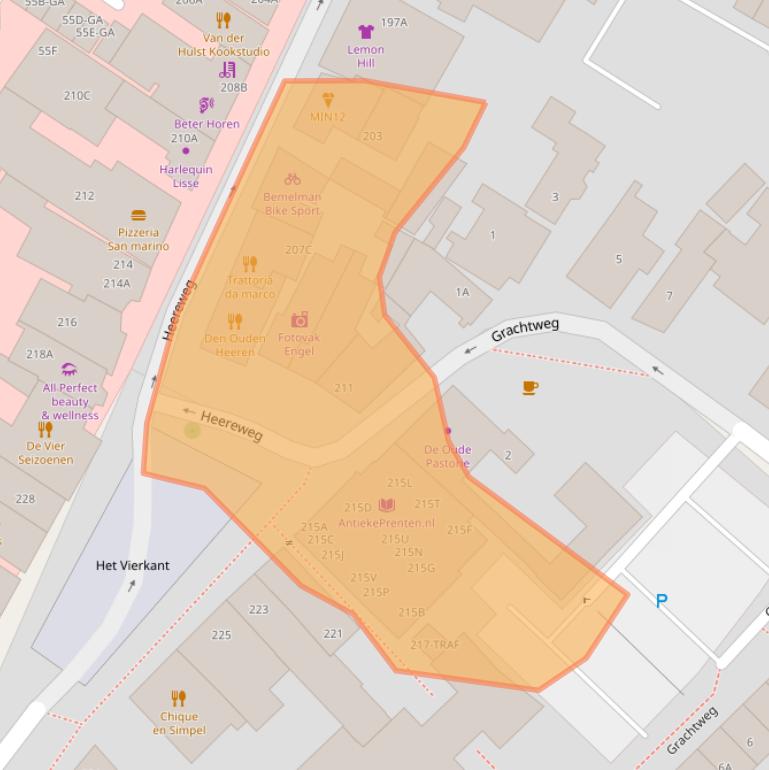 Kaart van postcodegebied 2161BE.