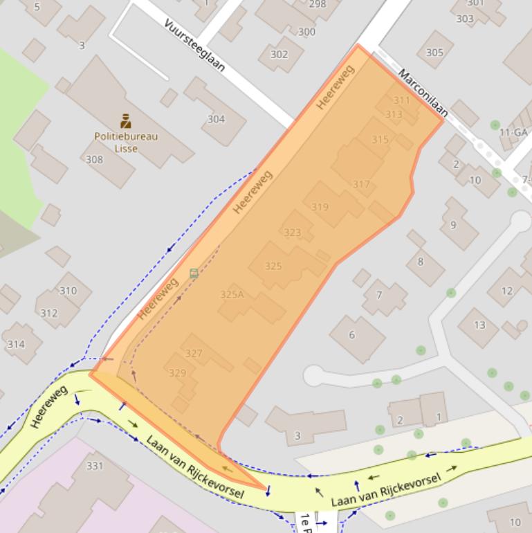 Kaart van postcodegebied 2161BK.