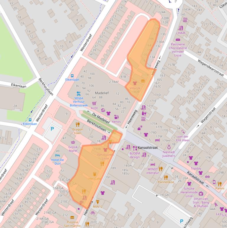 Kaart van postcodegebied 2161BP.