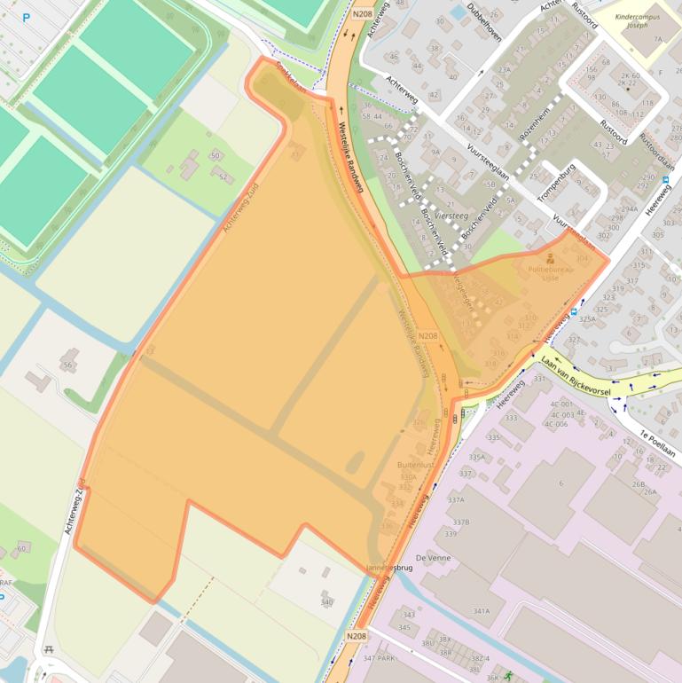 Kaart van postcodegebied 2161BV.